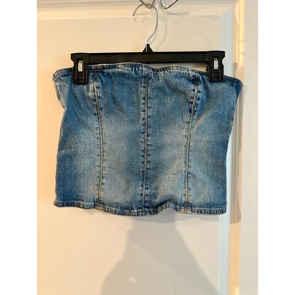ZARA Denim Bustier Crop Size S 70's vibe